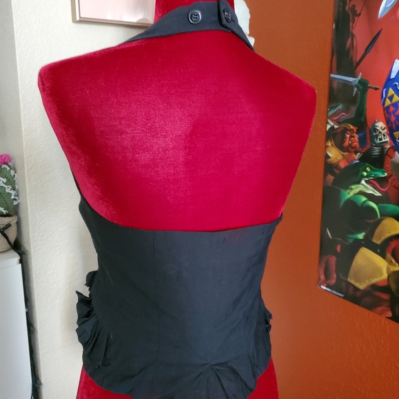 All Saints Linen Black Fitted Vest - Picture 3 of 5